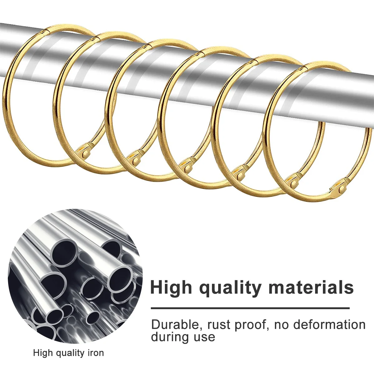 Shower Curtain Rings 24 Pack for Bathroom shower curtain clips