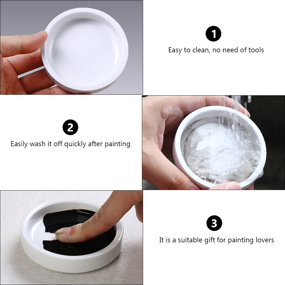 Five Layer Ceramic Material Paint Palette Multiuse Pigment Board Children Tool Saucer Dish Ink Tray Watercolor Palette