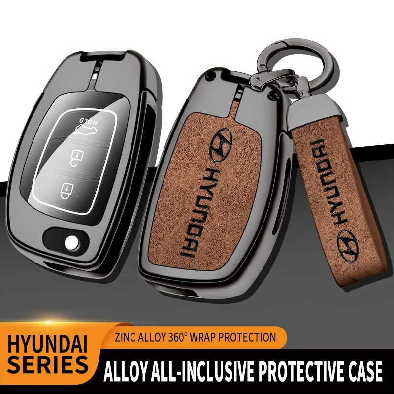 아연 합금 자동차 키 케이스 키링 펜던트 현대 ix35 i40 i20 i10 투싼 엘란트라 크레타 쏘나타 아이오닉 엑센트 크레타용 보호 케이스