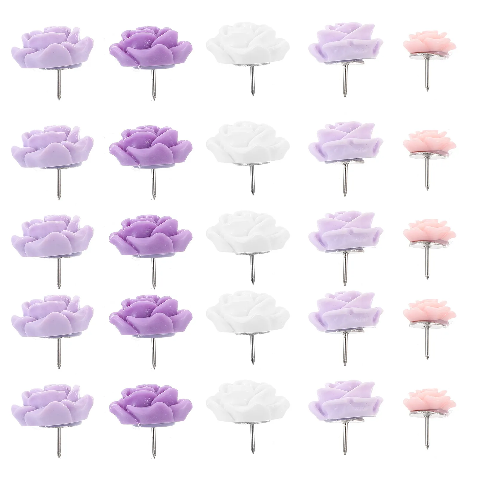 40Pcs 섬세한 장미 모양의 압정 다목적 푸시핀 홈 오피스 소형 압정 코르크 보드 액세서리
