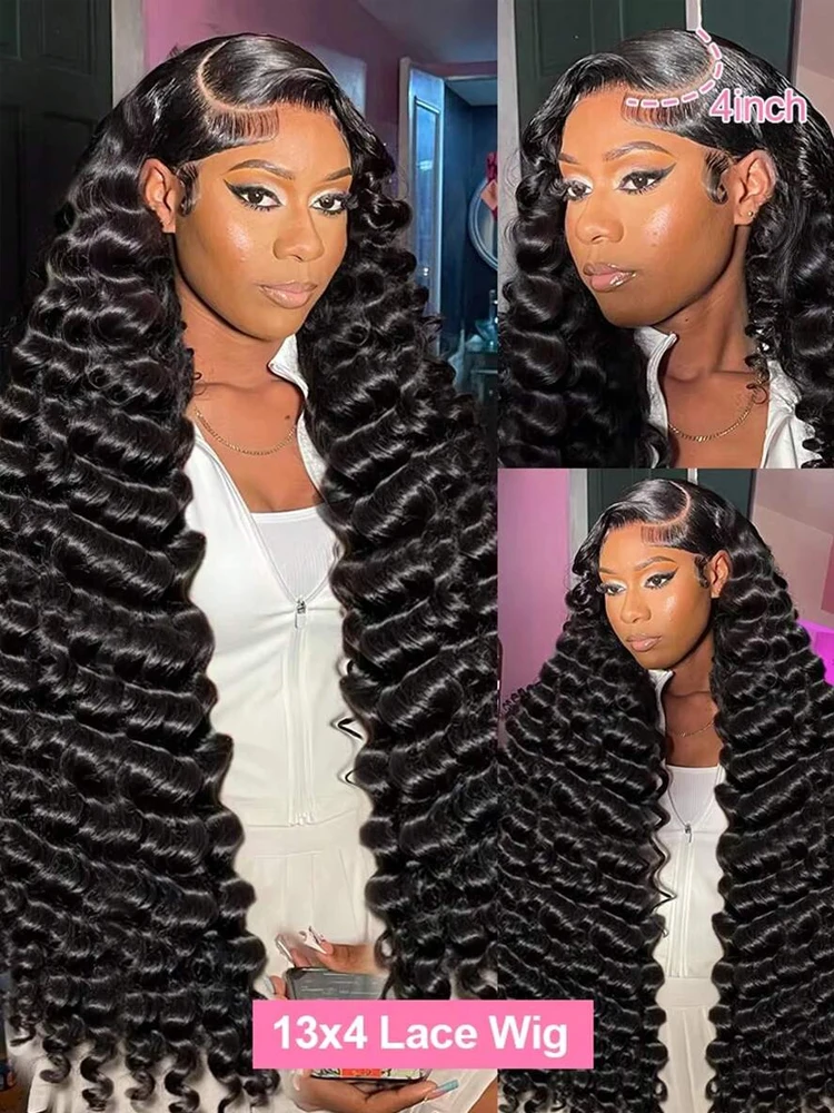 13x6 Hd Lace Frontal Wig Loose Deep Wave Curly Human Hair Pre Plucked 13x4 40 42Inch Water Wave Front Wigs For Black Women 5