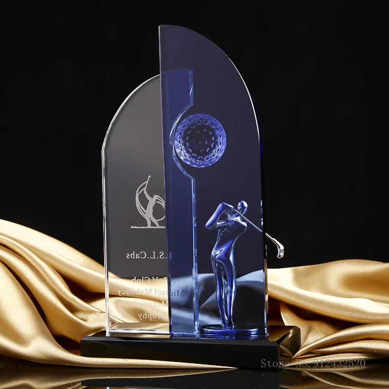 Customization Crystal Trophy for Home Decorations, Golf Trophy, Total net score, Best Distance Awards, Competition Souvenir, 1Pc