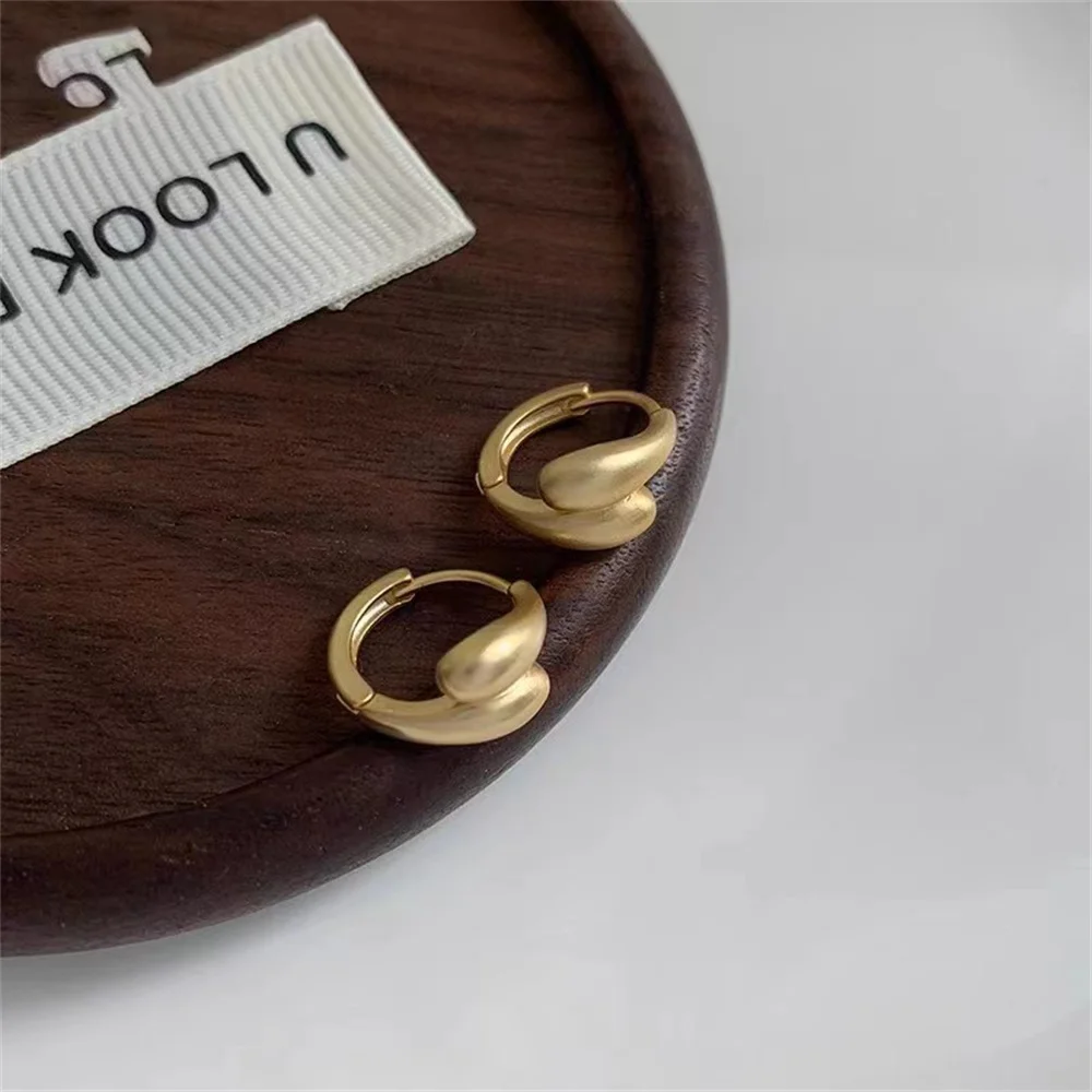 Geometric Drop Earrings Matt Gold Color Staggered Irregular Water Drop for Women