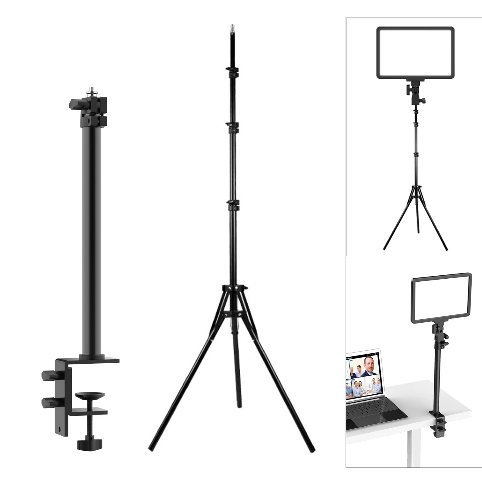 Extend C Tripod Clamp Desk Light Stand Holder with 1/4" Screw Mount