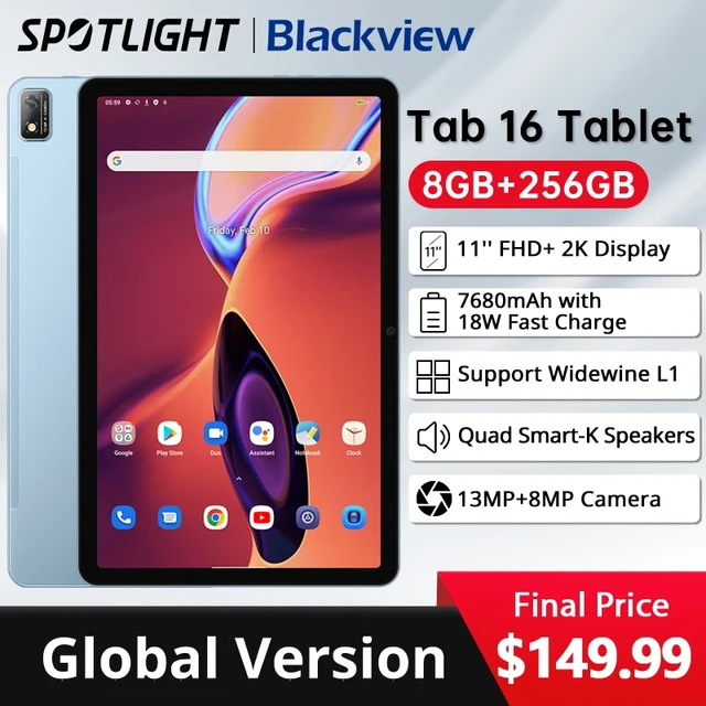 World Premiere】Blackview Tab 11 WiFi Tablet 8GB+256GB 10.36''2.4K  FHD+Display MTK MT8183 Octa Core 8380mAh Battery 16MP Camera - AliExpress