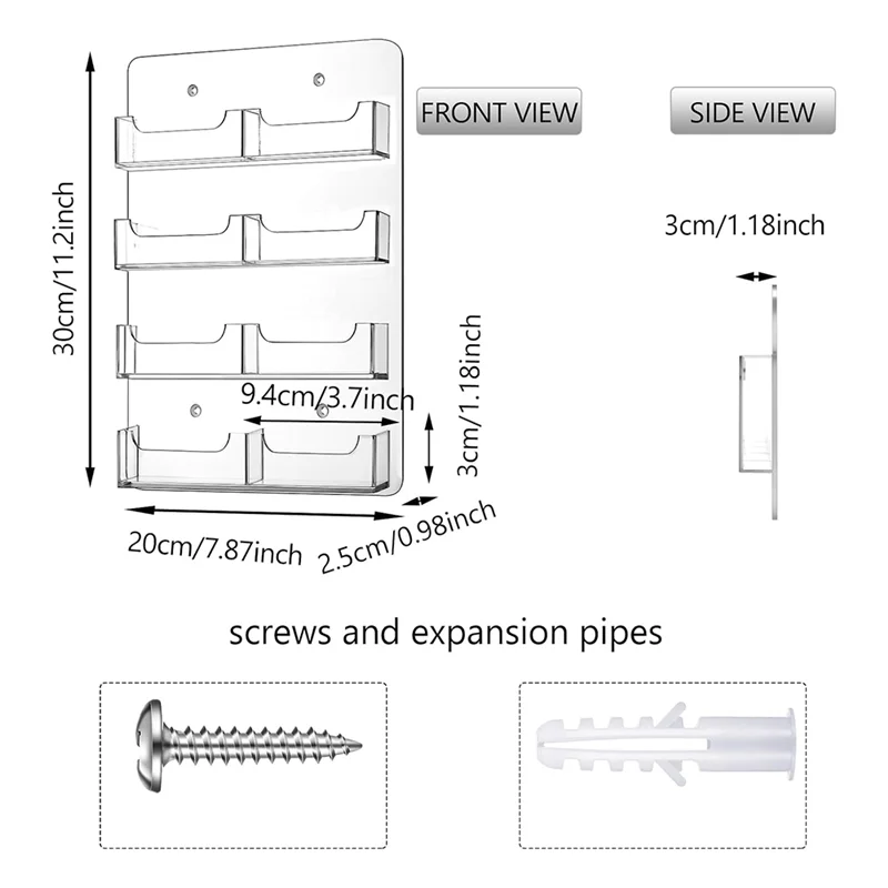 LC-투명 아크릴 명함 홀더 벽걸이 디스플레이 랙 다중 카드 홀더 스티커 정리함