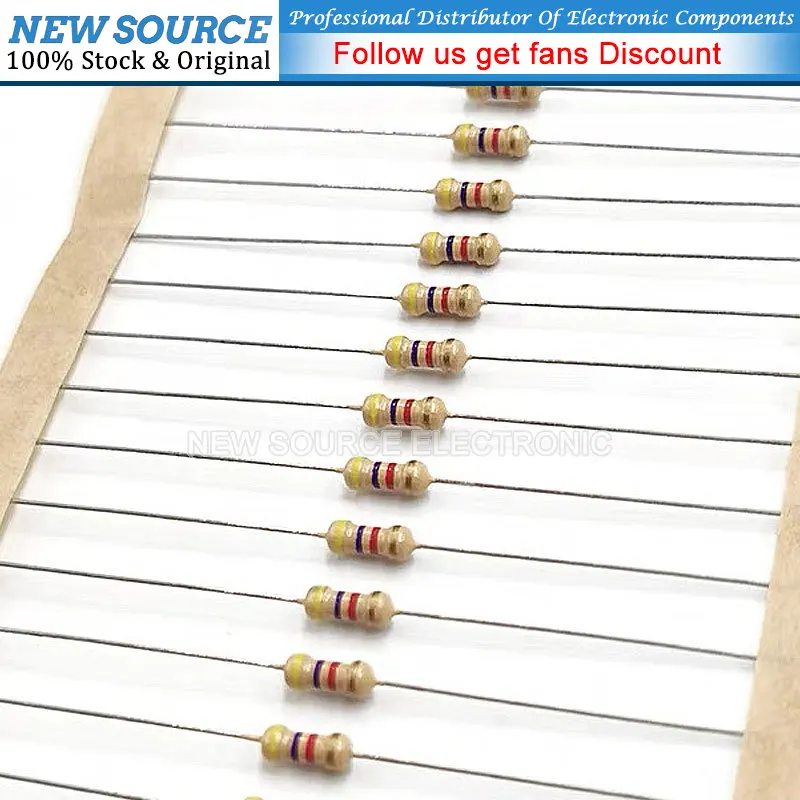 100pcs/lot 1/4W Carbon Film Resistor 5% 1R-10M 0R 10R 22R 47R 100R 220R 470R 1K 3.3K 10K 47K 100K 220K 47 100 150 Ohm 0.25W carbon film resistor