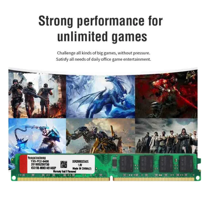 4개 세트 DDR2 2GB 800Mhz PC2-6400 DIMM 데스크탑 PC RAM 240핀 1.8V NON ECC 2RX8 양면, 측면당 8칩, 2GB DDR2