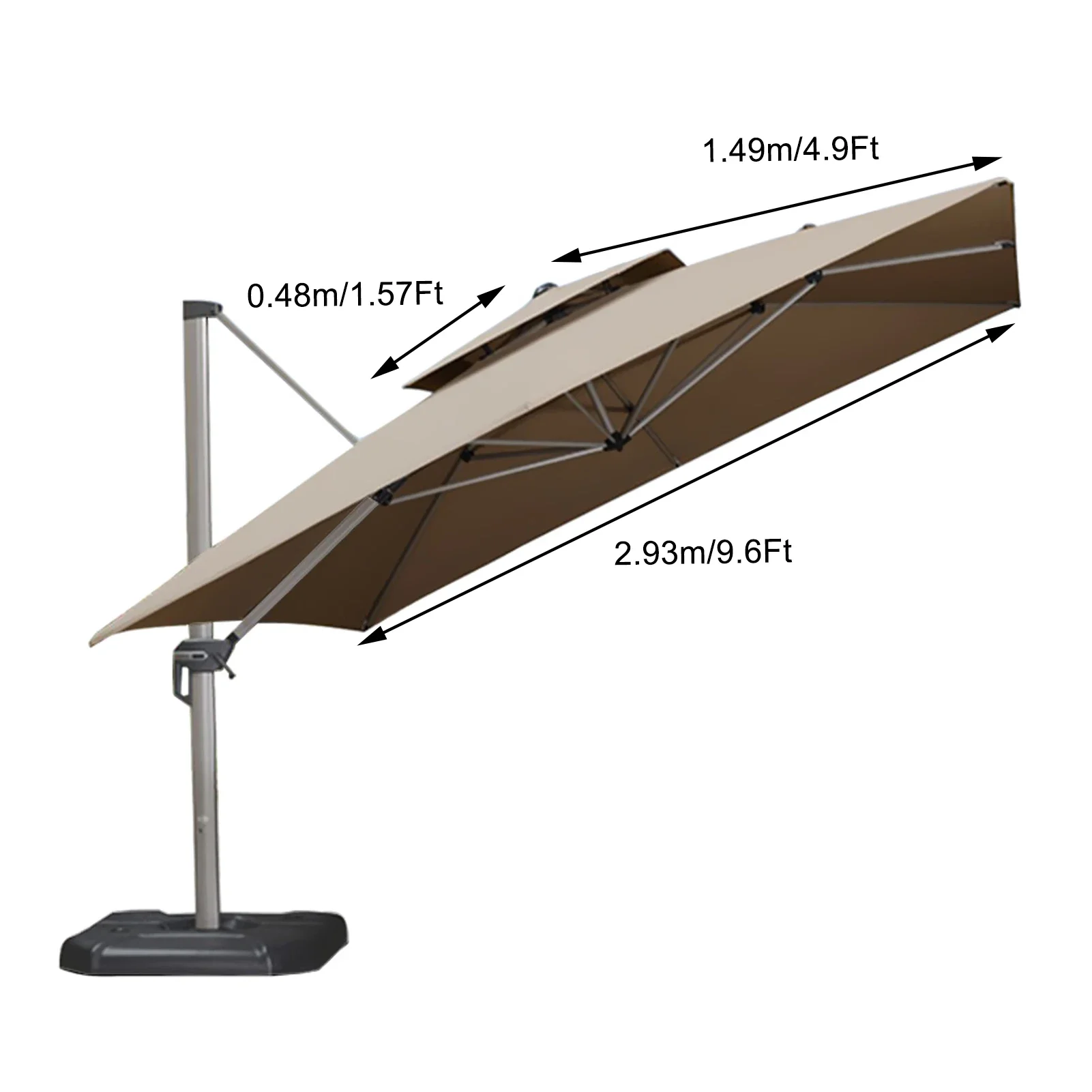 3x3M Double-layer Square Outdoor Umbrella Replacement Patio Sunshade Parasol Top Canopy Cover for Garden Yard Beach,sunshade net,parasol cover