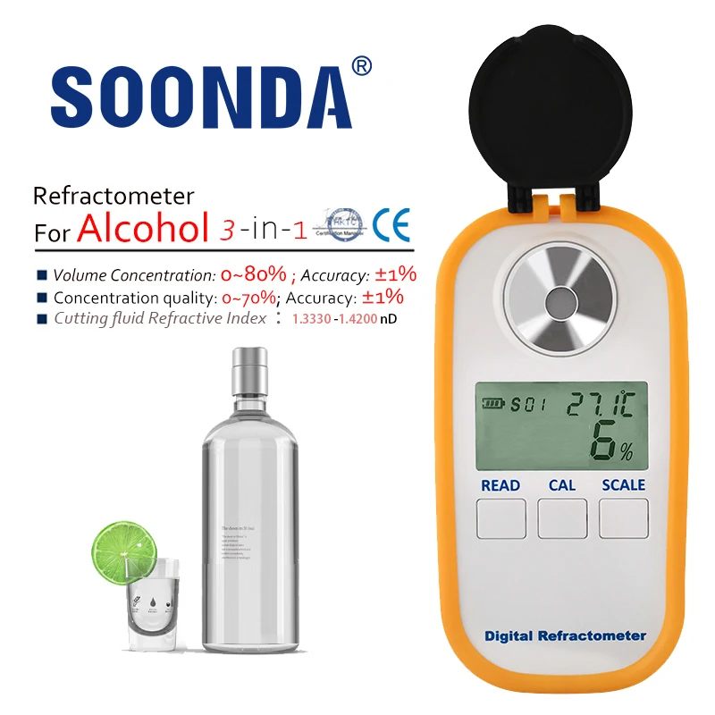 1pc Hand 0 80% Alkohol Refraktometer Atc Spirituosen Tester - Temu
