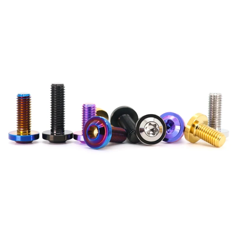 TC4titanium alloy flying saucer head screw PVD large head inner plum blossom motorcycle modification bolt anti-theft screwM4~M10