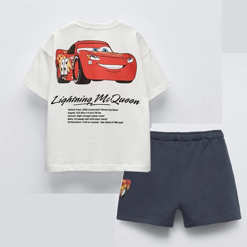 Boys Tracksuits Short Sleeve Tracksuits For Boys Car Print Tshirt +Shorts 2025 Summer Child Trendy Costume 2pcs/Set Baby Sports Casual Outfits
