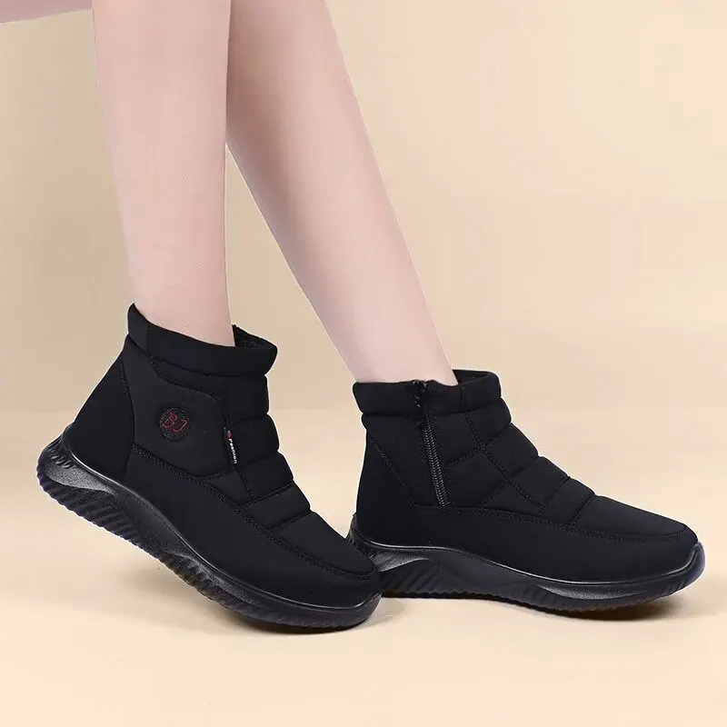 Women Snow Boots Winter High Top Waterproof Suede Anti Slip Soft Thick Sole Durable Cotton Shoes women snow boots
