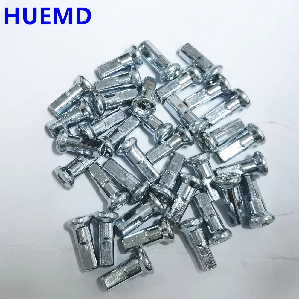 Material 45# Steel Nipples For Diameter 3.18-3.2mm Length 19mm 10G E-bike Spokes Sliver Color Spoke Caps For Motocycle rims