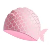 Kids Swim Caps with Fish Tail Baby Waterproof Bathing Caps Children Cartoon Swimming Hat for Long Short Hair Kids Boys Girls 2