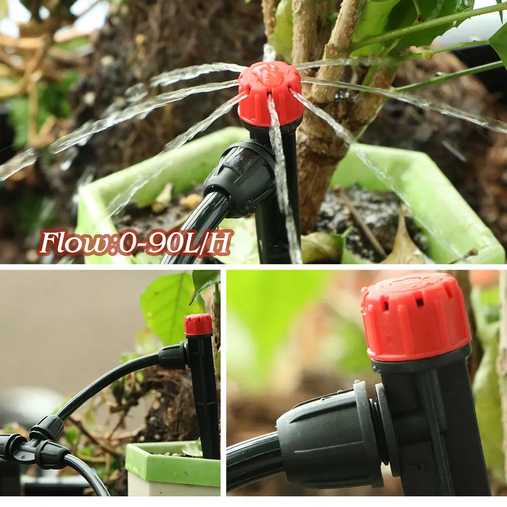 50-5M 13cm Stake Sprinkler Watering System Garden 60W Power Self-Priming Pump Automatic Irrigation Equipment 1/4”Hose Drip Kits 6