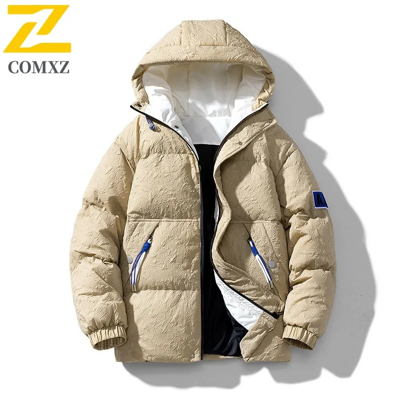 Men's Stand Collar Puffer Jacket Heavy Duty Thermal Coat Waterproof Windproof American Style Streetwear Autumn Winter Outerwear