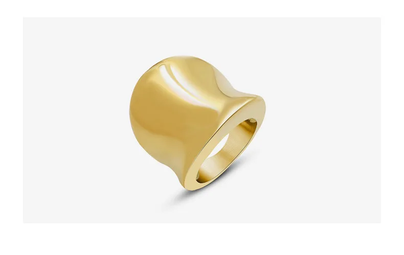 Erweiterter Damenring Edelstahlring Ins Persönlichkeit Radian Ring Titan Stahl Modeschmuck – Detail 3