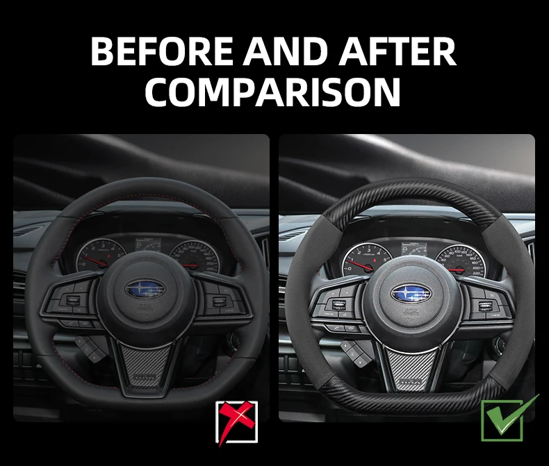 Passend für Subaru Wildleder Matte Carbon Fiber Texture Lenkradbezug Passend für Forester 2025 Sh Sj 2009 Impreza Legacy 2014 Levorg Xv Outback 2023 Wrx Sti Liberty Brz Solterra Ascent – Detail 3