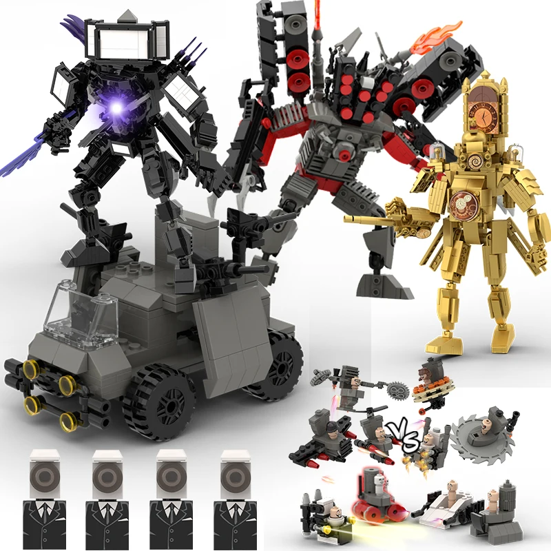 Skibidi Toilet Figure Model Building Blocks For Boys Giant Skibidi Toilet Titan Triple Cameraman G-Man Toilet For Kids Gifts