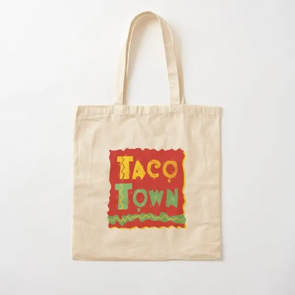

Хлопковая Холщовая Сумка Taco Town, дизайнерская тканевая Повседневная Дамская сумочка на плечо, с принтом, складной дорожный мешок унисекс