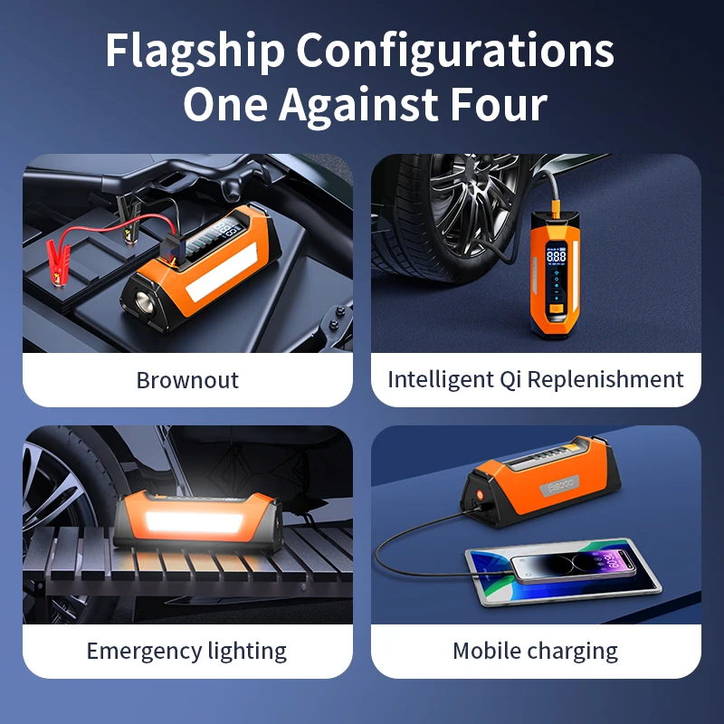 3000A/6000A Jump Starter 100000mAh Power Bank 4 In 1 Portable 12V Auto Starting Device Emergency Car Battery Starter PSOOO