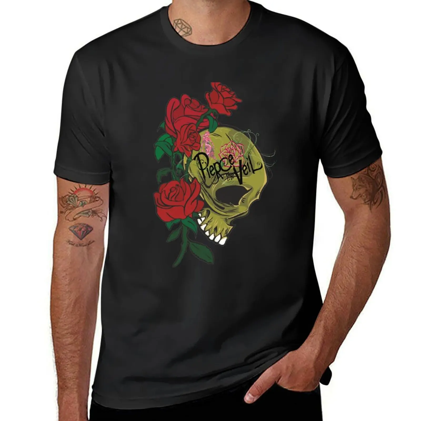 

Pierce The Veil Skull T-Shirt plain summer clothes anime men t shirt