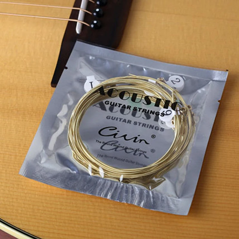 6 pcs/Set Practice Nickel Plated Steel Guitar String acoustic guitar strings Acoustic Guitar With Original Retail Bag