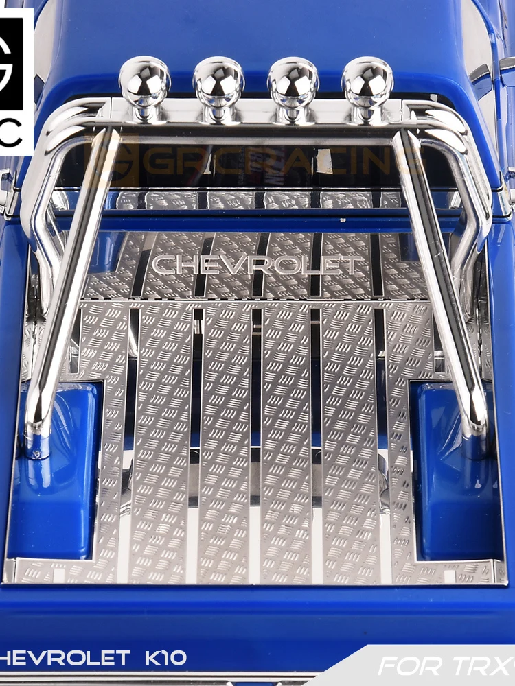 자동차 쉘 보호 시트, 1/18 RC 크롤러 자동차, Traxxas TRX4-M Chevrolet K10 용, 스테인레스 스틸 장식 시트, TRX4M 화물 상자