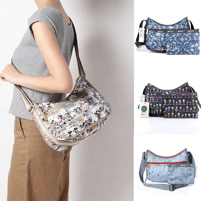 

New Lesportsac AnimeTotoro Co Branded Cartoon Print Lightweight Crossbody One Shoulder Women's Cloth Bag Valentine's Day Gift