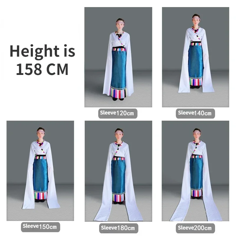Chinese Dance Tops Water Sleeves National Dance Costume Adult Children Yangko Hanfu Wear Beijing Opera Tibetan Costume