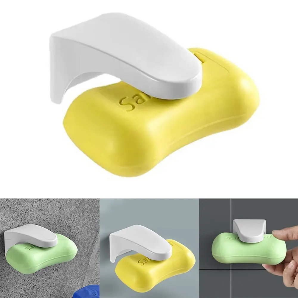 

Wall Mounted Soap Holder Bathroom Accersories ABS Self-Adhesive Soap Stand Magnetic Drain Rack Kitchen