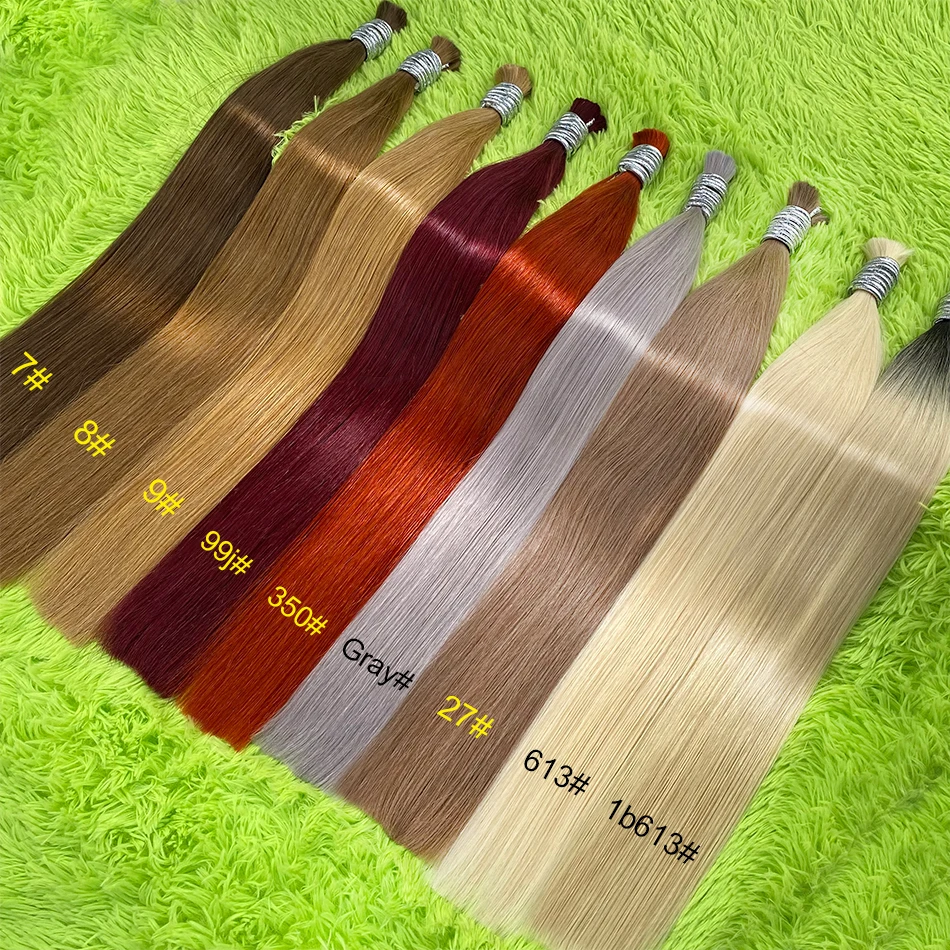 extensiones de cabello natural humano natural original straight extensions raw vietnamese Indian human hair Bulk bundles