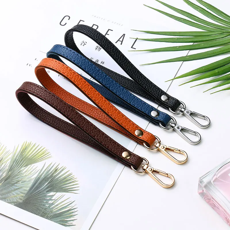 Soft PU Leather Wrist Strap for Clutch and Purse - Solid Color Handbag Handle Replacement