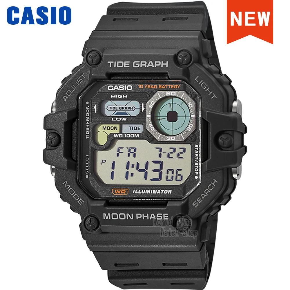 שעון גברים של Casio בסגנון אופנתי לספורט בחוץ, שעון יד פעיל בסגנון חיים, עיצוב קז'ואלי WS-1700H