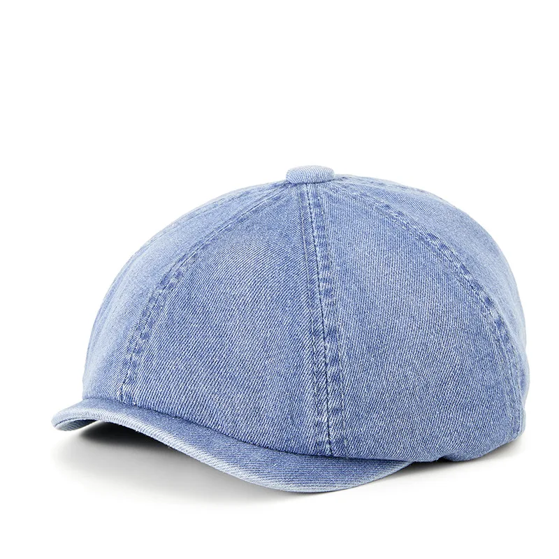 Denim Octagonal Hat Lady Cotton Beret Dad Ivy Cap Man Casual Newsboy Caps