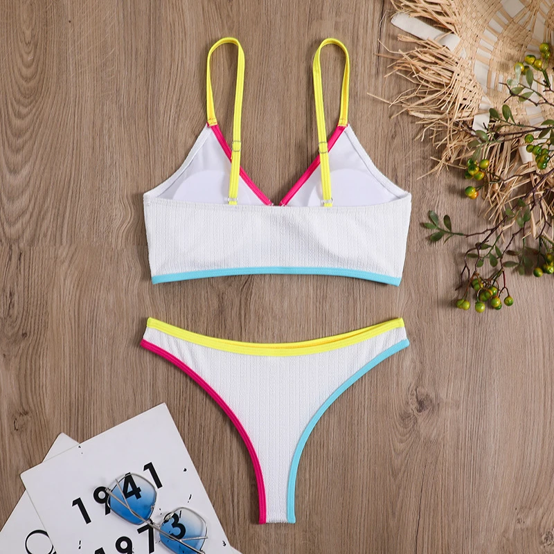 Shein Sexy Women High Waist Bikini Two-Piece Contrasting Colors