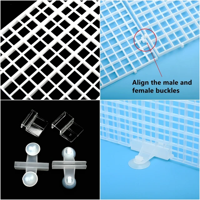 30x15cm 30x30cm Grid Divider Plate Detachable Spliceable Fish Tank Isolation Plate Upper Cover Net Bottom Filter For aquarium 4