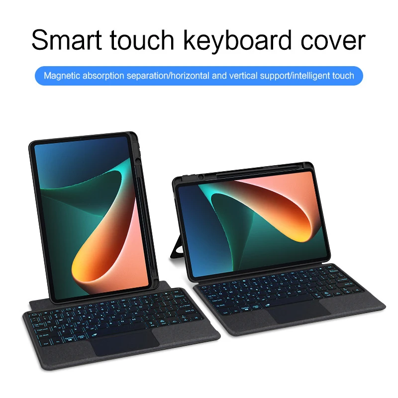 Versatile Backlit Wireless Keyboard Case with Trackpad and Pencil Holder