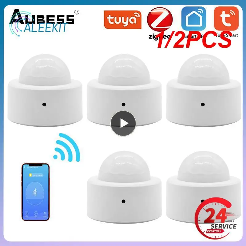 

1/2PCS Tuya Presence Sensor Human Body Sensor Body Movement Mini PIR Motion Sensor Smart Home Automation