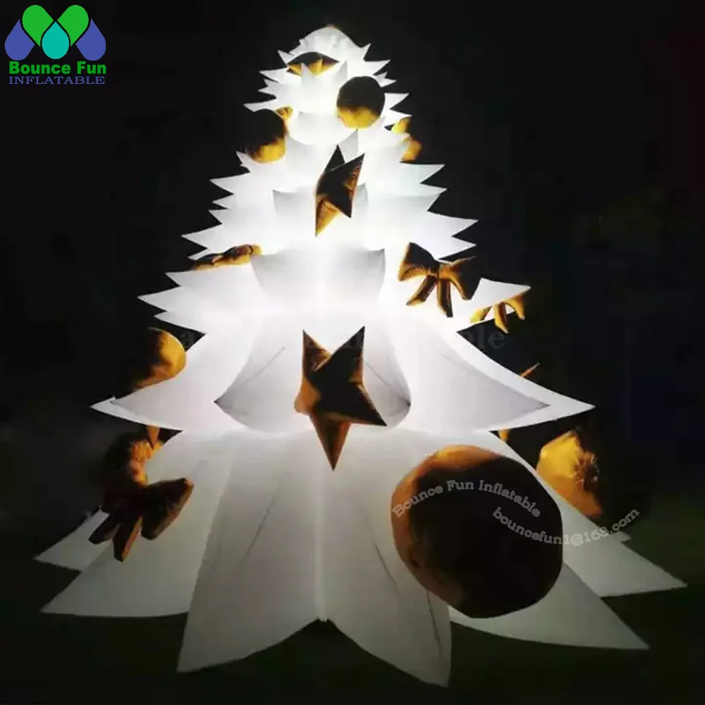 

30ft Outdoor Giant LED Lighting White Inflatable Christmas Tree Holiday Street Blow UP Toys for Xmas New Year Decoration