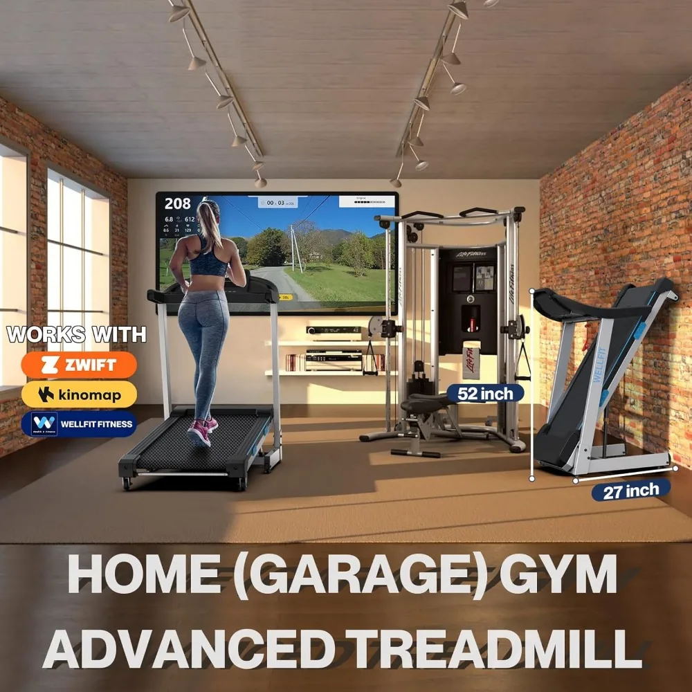 Home Gym Treadmills 15% Auto Incline, 3.5HP Treadmill 350+lbs Capacity, Foldable Treadmill for Small Space, Voice Control