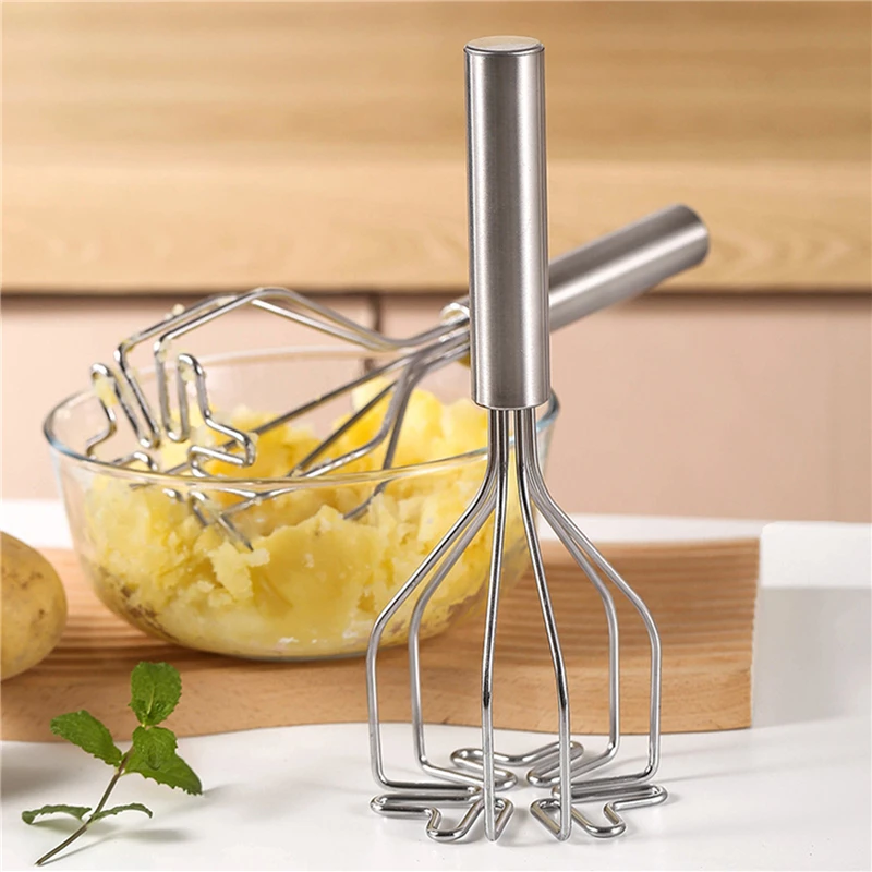 Potato Masher Potatoes Crusher Stainless Steel Pressed Potato Masher Ricer Puree Juice Maker Potato Pusher Smooth Mashed Fruit Tools Kitchen