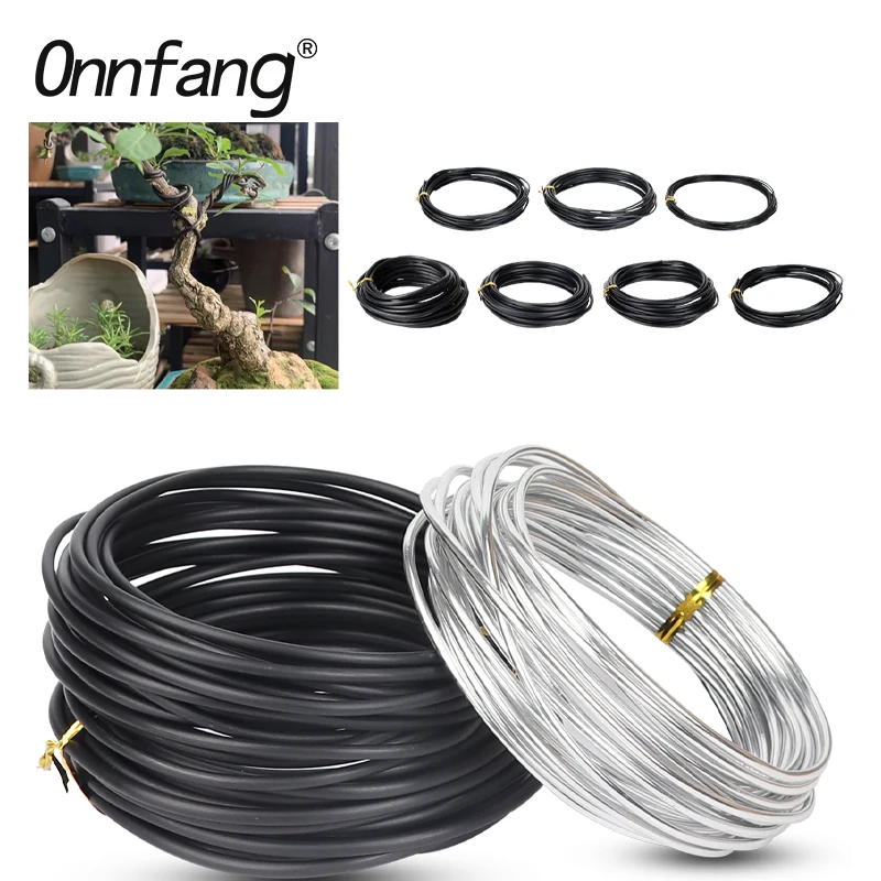 5M Bonsai Wire Anodized Aluminum Black/Sliver Bonsai Training Wire 1.0~3.5 mm for Training Plant Shapes Garden Tool Accessories bonsai wire