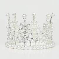 1pcs Pearl Crown Cake Decorative Small Tiaras Crystal Pearl Princess Caketoppers.jpg