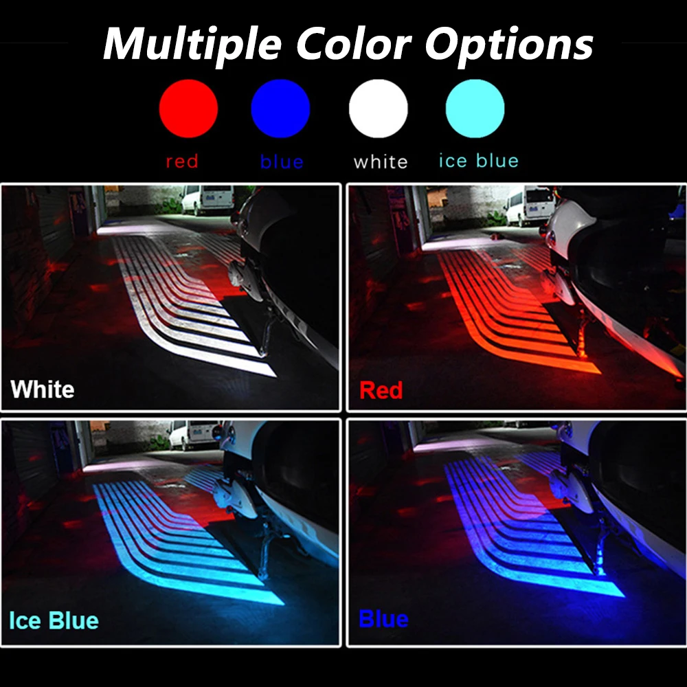 Motorcycle Angel Wing 12V Led Lamps For Universal Modified Moto Tail Lights Laser Welcome Brake Taillights Blubs led bulb motorcycle led lights motorcycle accessories