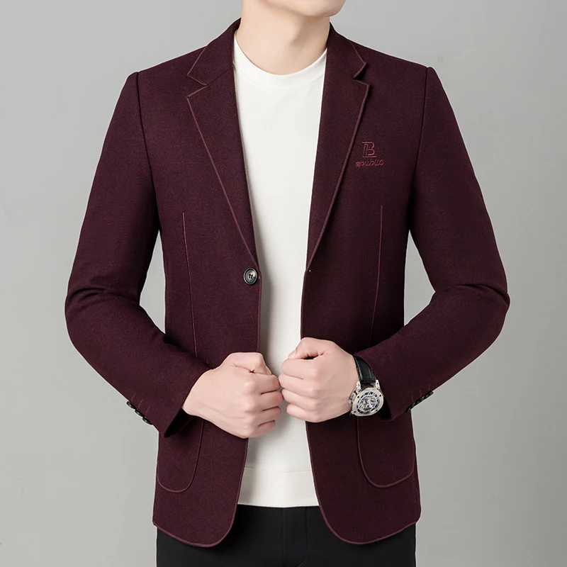 

2023 New men's suit top fashion suit trend handsome high-end senior feeling a variety of optional Korean version slim jacket