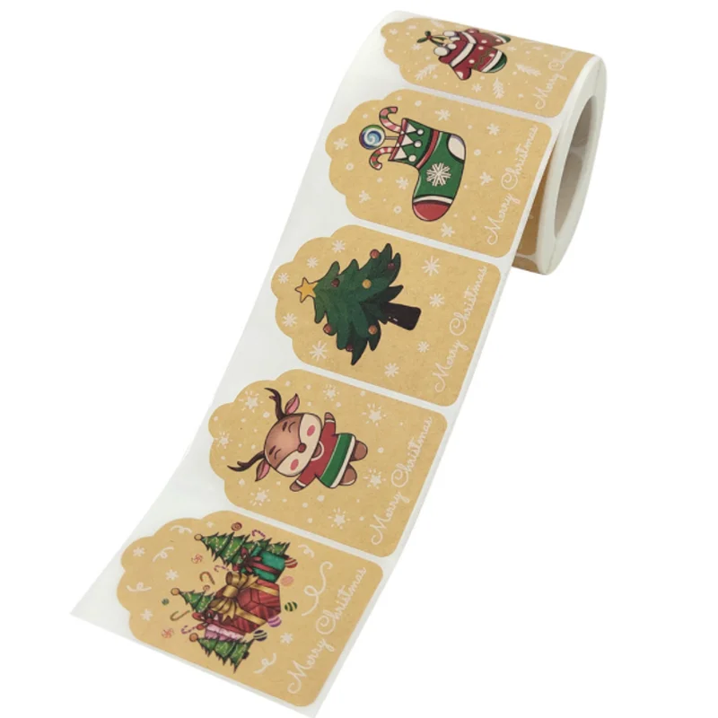 

Christmas Decoration Sticker Seal Labels DIY Scrapbook Envelope Journal Party Holiday Wedding Greeting Card Sticker 300pcs/roll