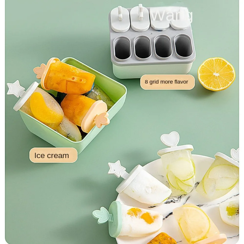 Reusable Ice Cream Makers Kitchen Tools Accessories DIY Popsicle Mold with Lid Stick For Bar Home Party Summer