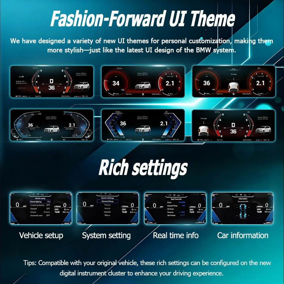 Pantalla Digital Inalámbrica Carplay Android Auto de 12.3'' para BMW X3 F25 X4 F26 X5 E70 F15 X6 E71 F16 CIC CCC NBT EVO, Panel LCD, Velocímetro, Instrumento Virtual, Bluetooth 5